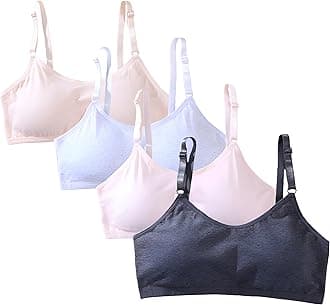 Bras for Girls Training Cotton Bras Wireless Light Padded Sports Bra 8-16 Years Girl's