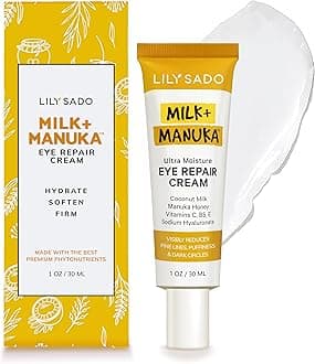 MILK+MANUKA™ Eye Repair Cream - Anti-Aging Natural Gentle Formula w/Coconut Milk, Manuka Honey, Sodium Hyaluronate & VITS C, B5 & E - Prevents Puffiness, Under-eye Wrinkles & Eye Bags - 1oz
