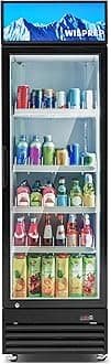Wilprep Commercial Refrigerator, 12.8 cu. ft. Upright Beverage Display Refrigerator with LED Lighting, 22.8" Glass Door Merchandiser Cooler, ETL, ETL sanitation Listed