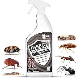 Insect Killer Spray 1L - Bed Bug, Flea, Moth, Fly, Spider, Ant Bug Spray Killer for Indoor Use, Fast-Acting, Long-Lasting Protection, Suitable for All Insects, Effective Cockroach Treatment