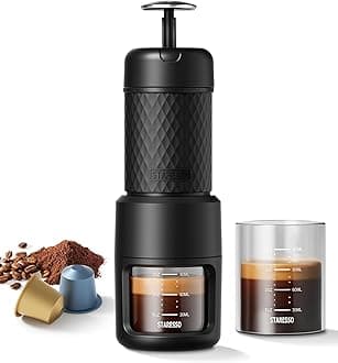 STARESSO Espresso Coffee Maker, Red Dot Award Winner Portable Espresso Cappuccino,Quick Cold Brew Manual Coffee Maker Machines All in One