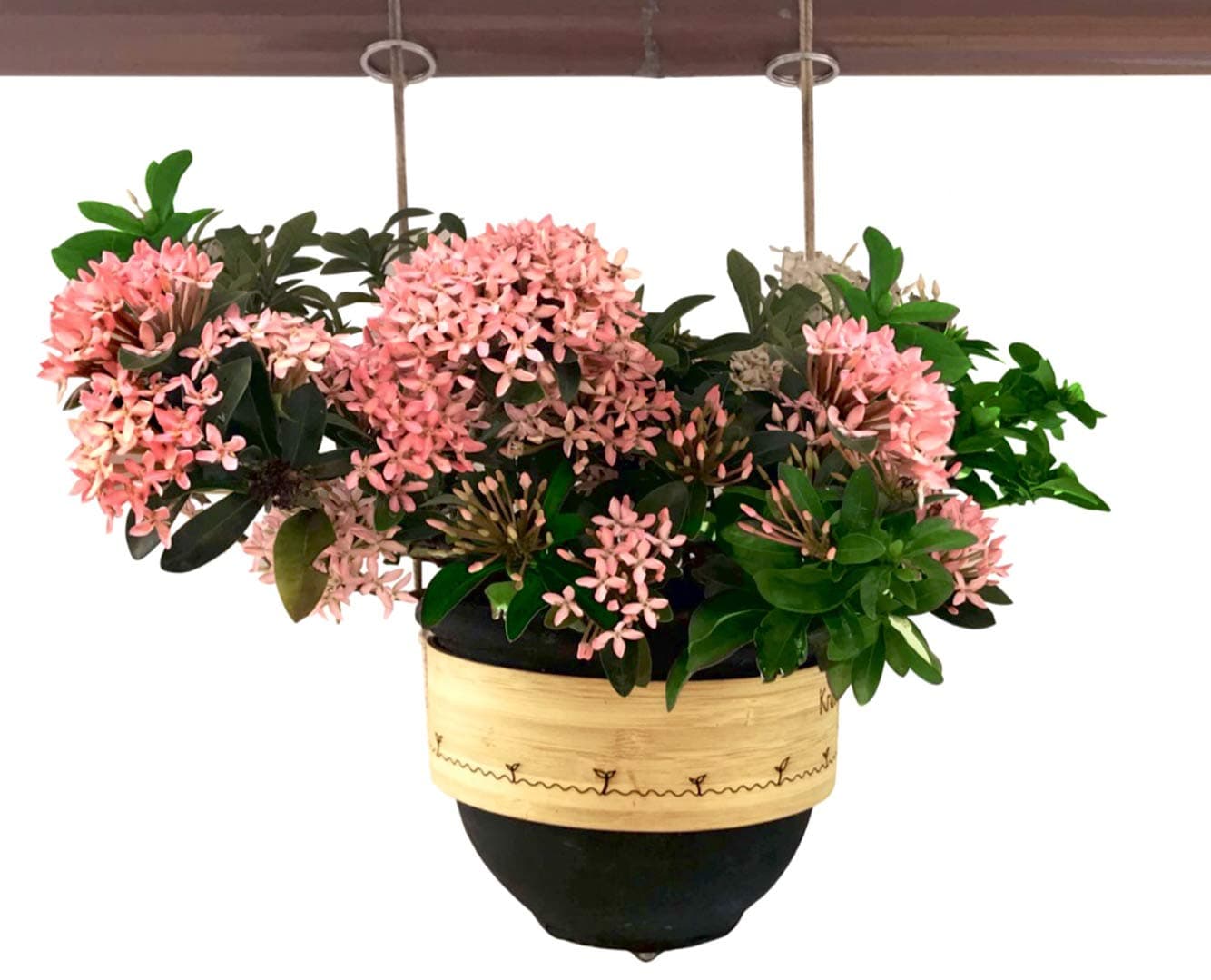 Kreliv Bamboo Terracotta Railing Pot - Railing Planter