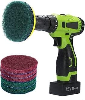 Kichwit 4 Inch Drill Power Scrubber Scouring Pads Cleaning Kit, Heavy Duty Household Cleaning Tool (Drill NOT Included)