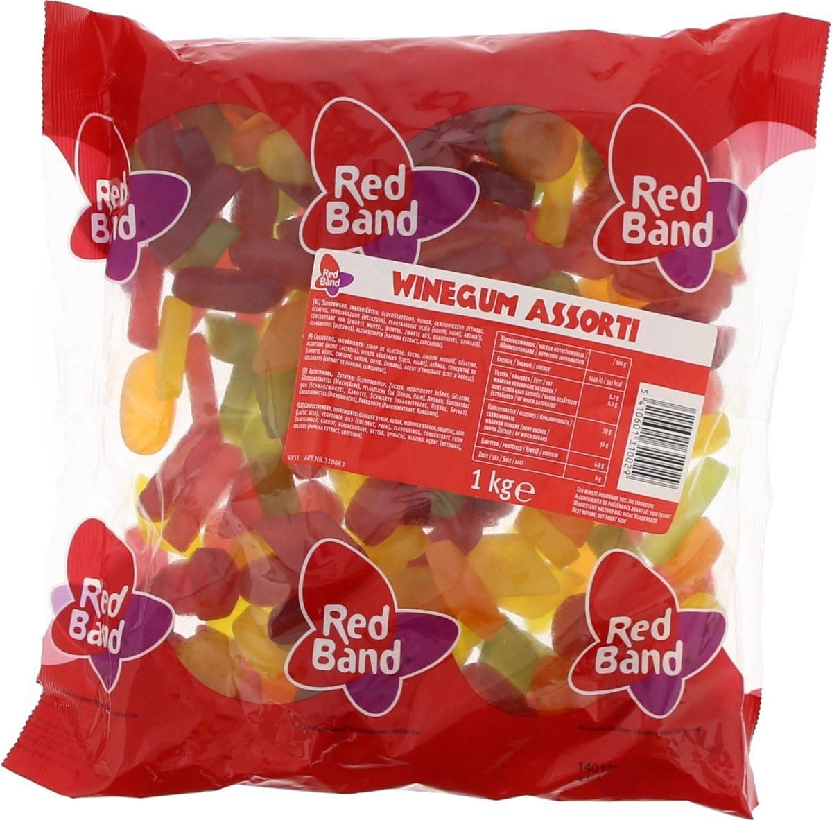 Red Band Winegum Assortment 1 Kilo Bag (2.2 Lbs)
