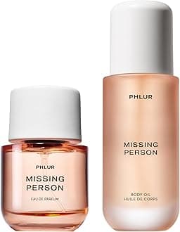 PHLUR Missing Person Eau de Parfum Full Size 50mL & Missing Person Body Oil (4 Fl Oz) with Bergamot, Musk, Orange & Sandalwoo