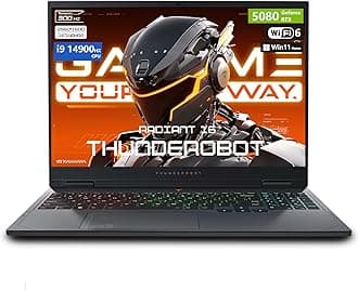Thunderobot Radiant 16 i9 5080 2.5K Gaming Laptop, 16" WQXGA up to 300Hz Display, Intel Core i9-14900HX, GeForce RTX 5080, 64GB DDR5, 4TB SSD, RGB Backlit Keyboard, Wi-Fi 6, Windows 11 Home, Black