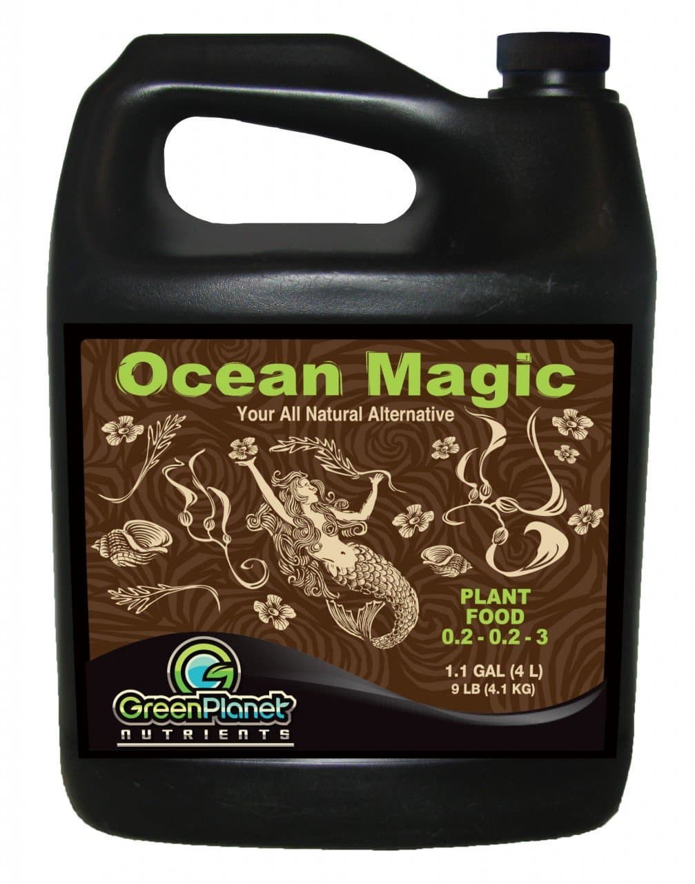 Green Planet Nutrients - Ocean Magic (4 Liters) (0.2-0.2-3) | An Organic Extract From Atlantic Sea Kelp Harvested From the Unpolluted Waters of the Northern Atlantic Ocean - 100% Organic Nutrients, Amino Acids, Bio Stimulants and Enzymes - Foliar Spray, Soil Drench, Suitable for Hydroponic Systems.