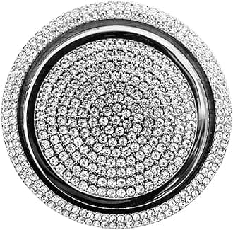 NIUHURU Compatible with Land Rover Range Rover Jaguar Bling Accessories Shift Belt Knob Cover Interior Decorate Diamonds Decals (Silver)