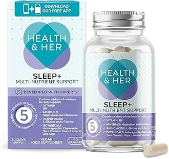 Health and Her & Natural Sleep+ Supplement - Designed to Support a Relaxing restful Sleep – Contains Natural Ingredients Including Vitamins B6 Magnesium - 30 Tablets…