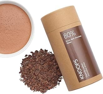 Knoops Dark Hot Chocolate Flakes, 80% Extra Dark Luxury Hot Drinking Chocolate, Delicious Cocoa Drink with Real Choc Flakes, All Natural Vegan Ingredients, 250 g, Equal to 8 Serving Sachets