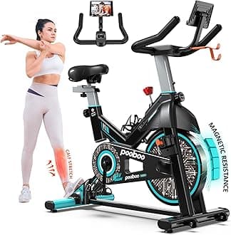 pooboo Indoor Cycling Bike, Belt Drive Indoor Exercise Bike,Stationary Bike LCD Display for Home Cardio Workout Bike Training
