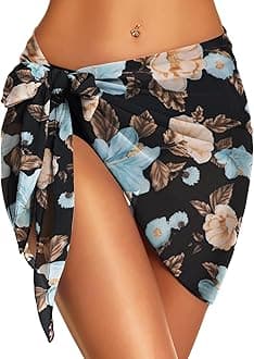 Swimsuit Coverups for Women Sarong Beach Bikini Wrap Sheer Short Skirt Chiffon Scarf for Swimwear