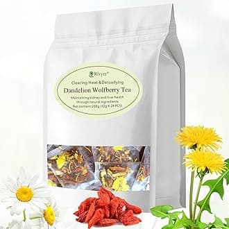 24Pcs Dandelion Wolfberry Tea, Kidneys & Liver Health, Seven Natural Herbal Ingredients, Organic Dandelion Goji Chrysanthemum Wolfberry Tea (24Bags, 288g)