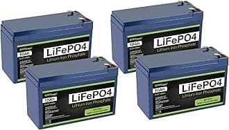 4 Pack ExpertPower 12V 10Ah Lithium LiFePO4 Deep Cycle Rechargeable Battery | 2500-7000 Life Cycles & 10-Year lifetime | Built-in BMS