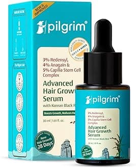 Pilgrim Redensyl 3% + Anagain 4% + Baicapil Advanced Hair Growth Serum (30ml) for Scalp with Korean Black Rice, Saw Palmetto Control Hair Fall, Stimulate Hair Regrowth, Increase Hair Density