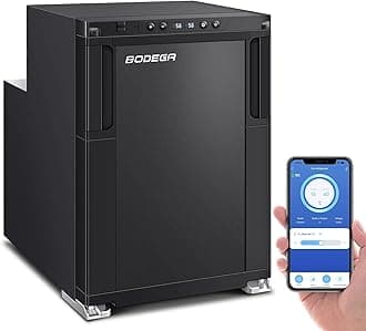 BODEGA [Upgraded 12 Volt Refrigerator, RV Refrigerator APP Control, 45L(1.6cu.ft) RV Fridge and Freezer, Electric Cooler with Lock, (-4℉-46℉) Fridge freezer 12/24V DC for Truck, RV, Camping, Travel