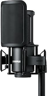 - Shure SM4 Studio Recording Microphone Kit, XLR Home Studio Condenser Mic with Mix-Ready Audio - All-Metal Construction, Includes Detachable Magnetic Pop Filter & Shock Mount (SM4-K-KIT)