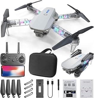 Drones with Camera for Adults 1080P, WiFi FPV Drone, Drones with Transparent LED Folded Arms, 3 Flight Modes, Altitude Hold, Headless Mode
