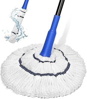Self Wringing Twist Mop for Floor Cleaning, Microfiber Mop with Wringer Long Handled, String Wet Floors Mops for Hardwood Vinyl, Tile, Commercial Household Clean,Safe on All Floor Types