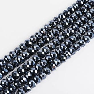 10mm Black Rondelle Glass Beads for Jewelry Making 250pcs Faceted Briolette Shape Crystal Spacer Beads Assortments Supplies Accessories for Bracelet Necklace for Wholesale
