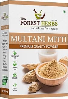 The Forest Herbs Natural Care From Nature Organic Multani Mitti Powder Fullers Earth/Calcium Bentonite Clay For Face & Hair Pack 200Gms, Multi