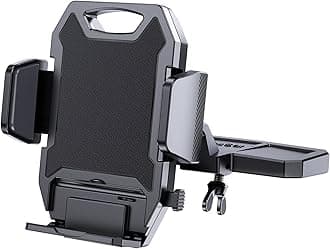 APPS2Car Sturdy CD Slot Phone Mount with One Hand Operation Design, Hands-Free Car Phone Holder Universally Compatible with All iPhone & Android Cell Phones, for Smartphone Mobile (Faux Leather)