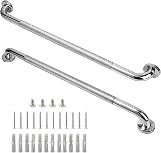 Shower Grab Bar, 2 Pack 32 Inch Bathroom Grab Bar, 1.25" Diameter 304 Stainless Steel Anti-Slip Grab Bars for Bathtubs and Showers, Handicap Shower Grab Bar for Seniors Elderly