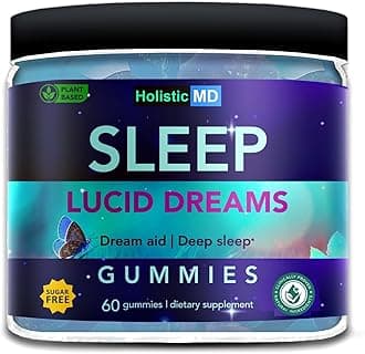 Lucid Dreams Deep Sleep - Mugwort Herb 5 htp Mucuna Pruriens Choline Supplements - Gummies Sugar Free Vegan 60 ct