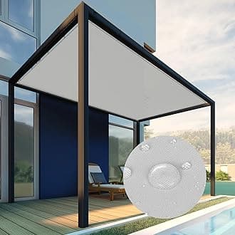 Patio Paradise 22' x 23' Waterproof Sun Shade Sail Rectangle Shade Cloth with Grommets, 260 GSM Patio Canopy Awning 95% UV Block for Backyard Deck Pergola Replacement Cover, Light Gray, Customized