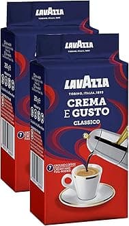 Lavazza Crema e Gusto Classico Ground Coffee | 7/10 Intensity | 250g (Pack of 2) - Arabica and Robusta Blend