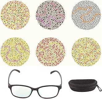 Color Blind Glasses, Full Frame Transparent Black, Red Green Colorblindness Correction, Unisex