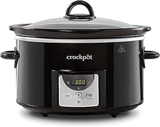 Crock-Pot Digital Slow Cooker | 3.5L (3 to 4 People) | Programmable Countdown Timer | EU Plug with 2 Pins | Black [CSC113X]