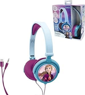 Lexibook Disney Frozen Elsa Stereo Headphones, Kid-Friendly Power, Foldable and Adjustable, Blue/Black, HP010FZ