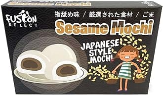 Fusion Select Mochi Daifuku Snacks - Traditional Japanese Rice Cakes with Filling - Flavored Asian Sweet Desserts for Family - Chewy and Soft Texture (Sesame)