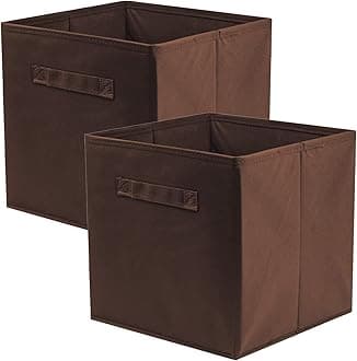 ShellKingdom Foldable Fabric Storage Cubes And Cloth Storage Organizer Drawer For Closet And Toys, 2 Pack (Chocolate)