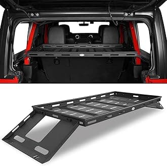 Hooke Road Rear Trunk Cargo Rack Basket Tray for 2007-2026 Jeep Wrangler JK JL 4-Door Hardtops, Sturdy Steel Shelf for Camping Trip Gear