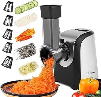 Electric Vegetable Graters Professional Salad Maker, Electric Slicer Shredder Graters for Kitchen, Gratersr/Chopper/Salad,Electric Salad machine for Vegetables Carrot Cheese Black