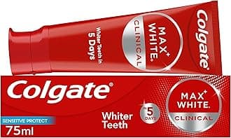 Max White Clinical Sensitive Protect Toothpaste 75ml - Hydrogen Peroxide Teeth whitening Toothpaste - Whiter Teeth in 5 Days - Deeply whitens Stains* - Enamel Safe for Daily use