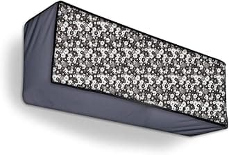 Da Anushi Polyester Split Ac Cover Indoor Unit For 1 Ton Capacity Ac, All Weather Cover/Attractive Digital Prints/Dustproof/Water Resistant Split Ac Cover (Grey Black Flower)