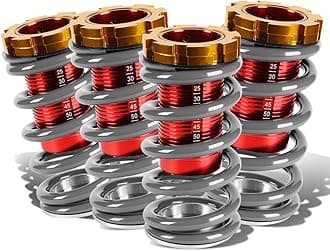 DNA MOTORING 4PCS Suspension Coilover Sleeves Spring Kit Compatible with 88-00 Civic / 93-97 Civic Del Sol / 88-91 CRX / 90-01 Integra, Silver, COIL-HC88-T11-SL