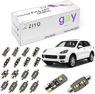 ZPL8958 - (16 Bulbs) LED Interior Light Kit Replacement for Porsche Cayenne 958 2011-2017, 6000K Xenon White Dome Light Bulbs Upgrade Error Free