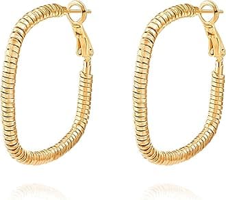 18K Gold Plated Chunky Hoop Earrings Simple Thick Huggie Earrings for Women Elegant Minimalist Jewelry