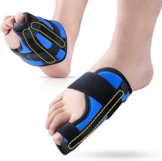 Big Toe Splint for Women & Men, Broken Big Toe Support Brace for Big Toe Fracture Fixation,Sports Sprains,Injuries, Adjustable Big Toe Protector with 2 Stainless Steel Plates for Day & Night Use - Left（Blue）