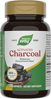 Activated Charcoal, Binds Unwanted Materials and Gas in the Digestive Tract*, 560 mg per 2-Capsule Serving, 100 Capsules (Packaging May Vary)