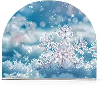 Napkin Holder, Clear Acrylic Paper Napkin Holders Snowflake Tissue Box Dispenser Stand Tabletop Space Saver Upright Napkin Towel Holders for Kitchen Restaurant Home Decor