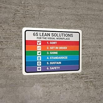 6S Lean Solutions for The Visual Workplace Sign Sticker, PVC Waterproof Sticker