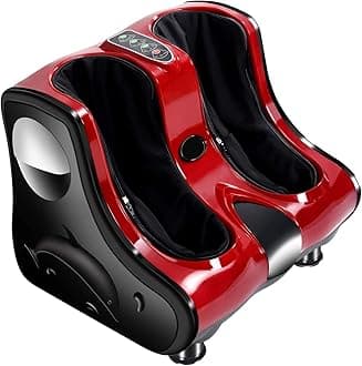– ULTIMAX Electric Leg & Foot Massager Electric Foot Calf Leg Massager Shiatsu Kneading Rolling (Standard, RED)