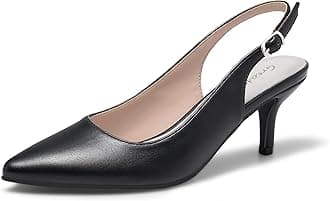 Greatonu Damen Pumps Slingback Spitzenschuhe mit Kitten Heel – Perfekt für Büro, Hochzeiten und Partys