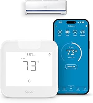 Breez Max Smart AC Controller | AHR Product of the Year WiFi Thermostat for Mini-Split, Window, Portable AC/Heat Pump | AI-Based Tech | Free App, No Subscription | Alexa, Google, IFTTT etc. (White)