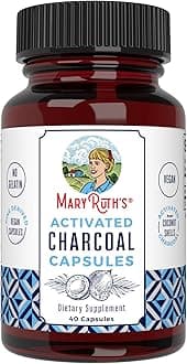 Organics Activated Charcoal Capsules | Substance Adsorption | Derived from Coconut Shells | Vegan Capsules from Pine Trees | Non-GMO | Gluten Free | 40 Count